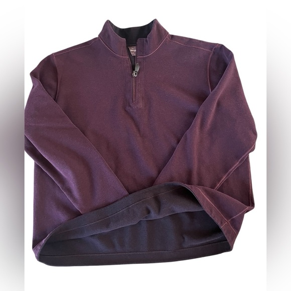Johnston & Murphy Reversible Quarter Zip Pullover in Wine Color Size XL - Picture 3 of 10